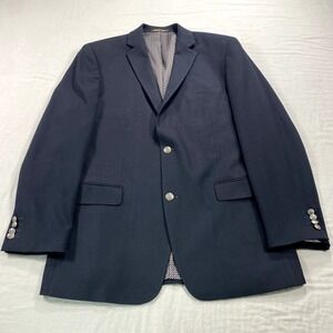 Pierre Loren Blazer Mens 42L Blue Superior 150s Sport Coat Jacket